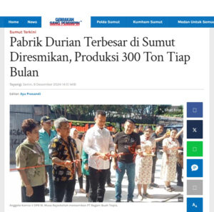 PT. Ragam Buah Tropis – Young Durian’s- Frozen Durian Paste Factory with export quality standards